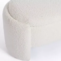 Kirklands Home Boucle Storage Bench Ivory Outlet