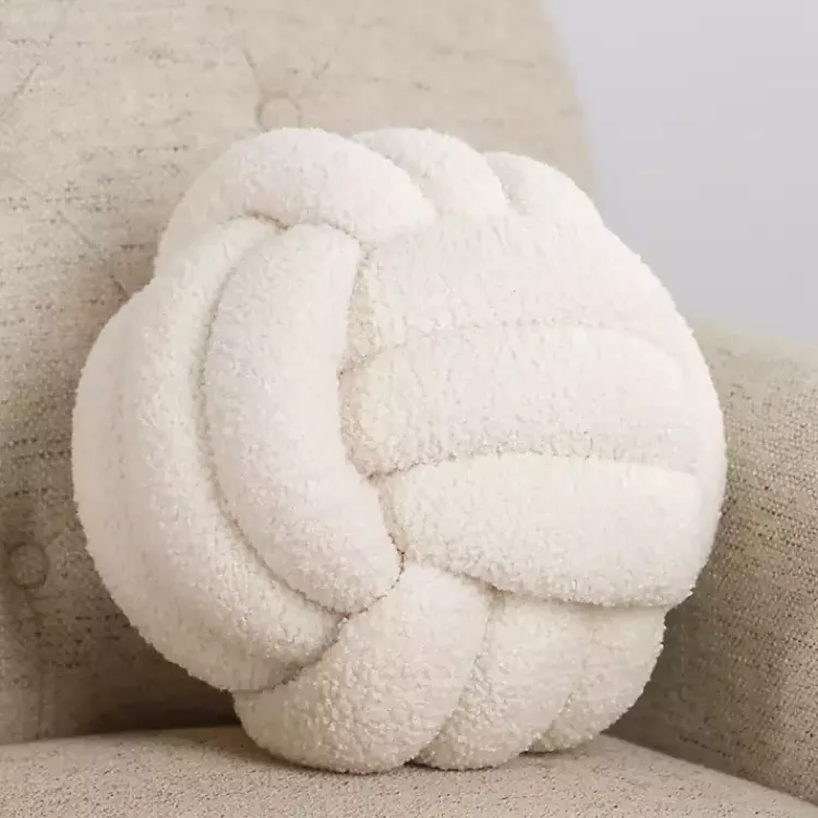 Pillows>Kirklands Home Boucle Woven Sphere Pillow Ivory