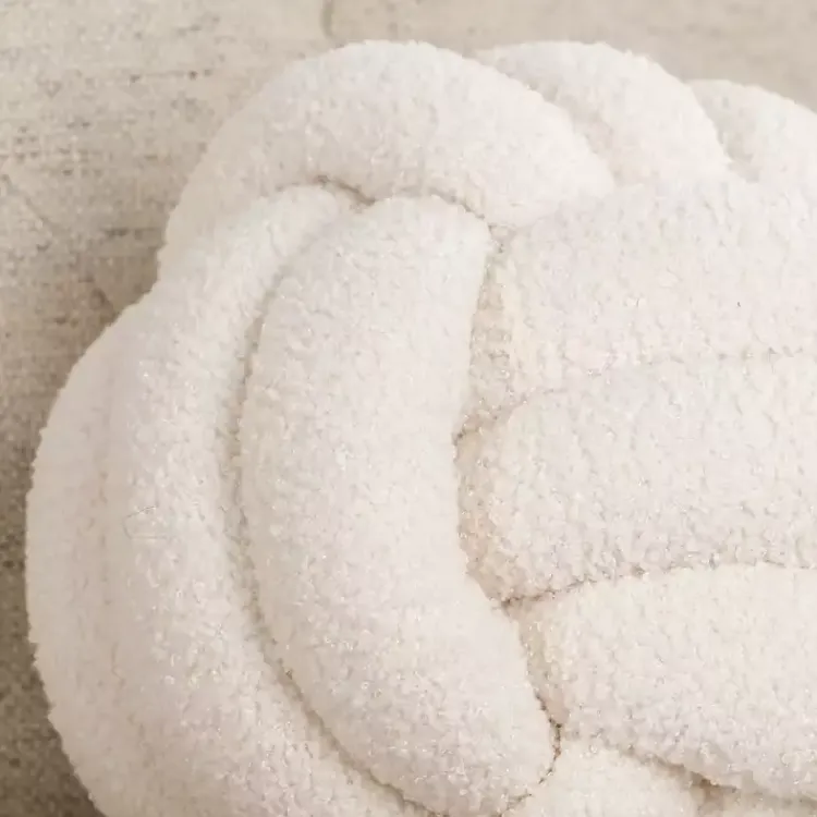 Pillows>Kirklands Home Boucle Woven Sphere Pillow Ivory