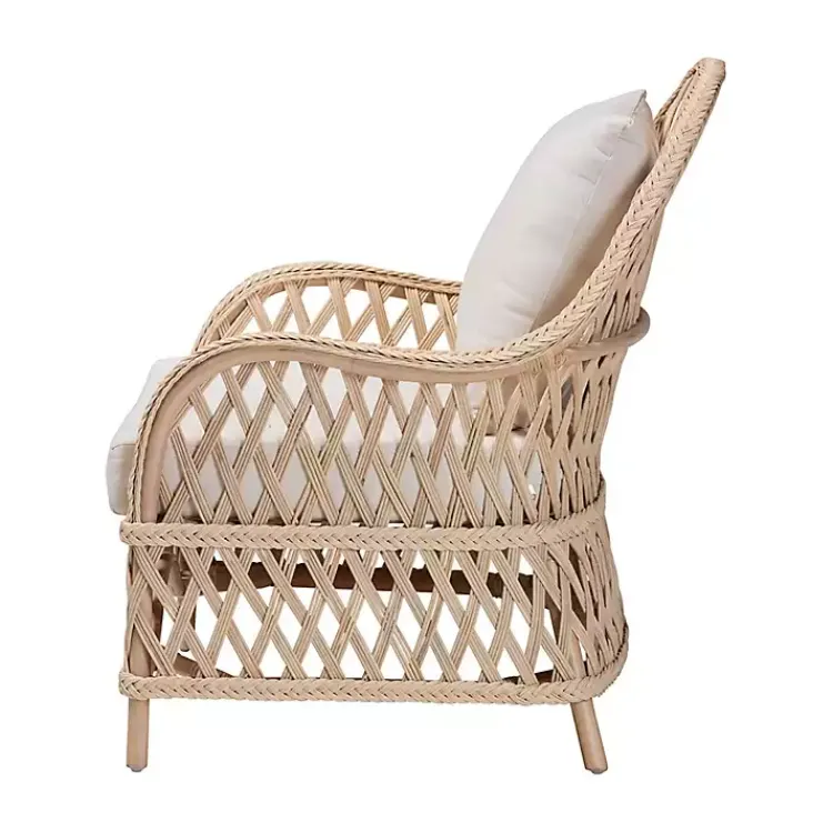 Kirklands Home Braided Rattan Accent Chair Ivory Clearance