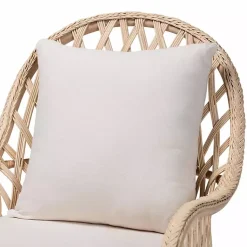 Kirklands Home Braided Rattan Accent Chair Ivory Clearance