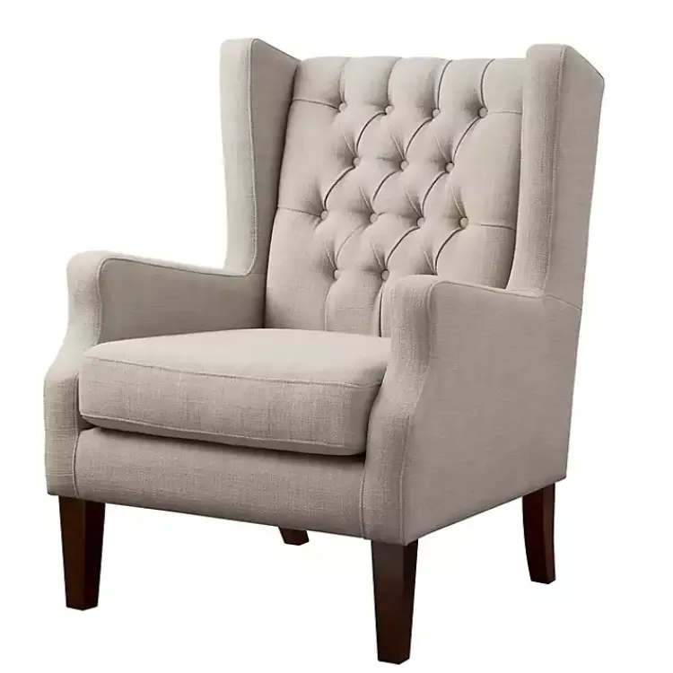 Kirklands Home Button Tufted Accent Chair Ivory Discount