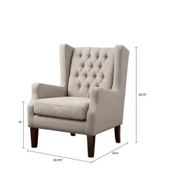 Kirklands Home Button Tufted Accent Chair Ivory Discount