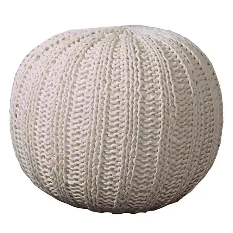 Poufs & Floor Cushions>Kirklands Home Cable Knit Pouf Ivory