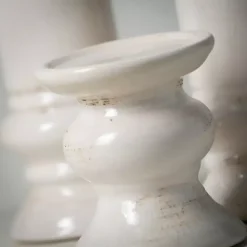Candle Holders>Kirklands Home Ceramic Column Pillar Holders, Set of 3 Ivory