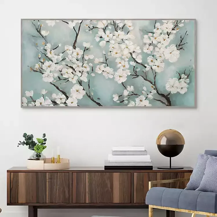 Kirklands Home Ivory Cherry Blossoms Framed Canvas Art Print Online