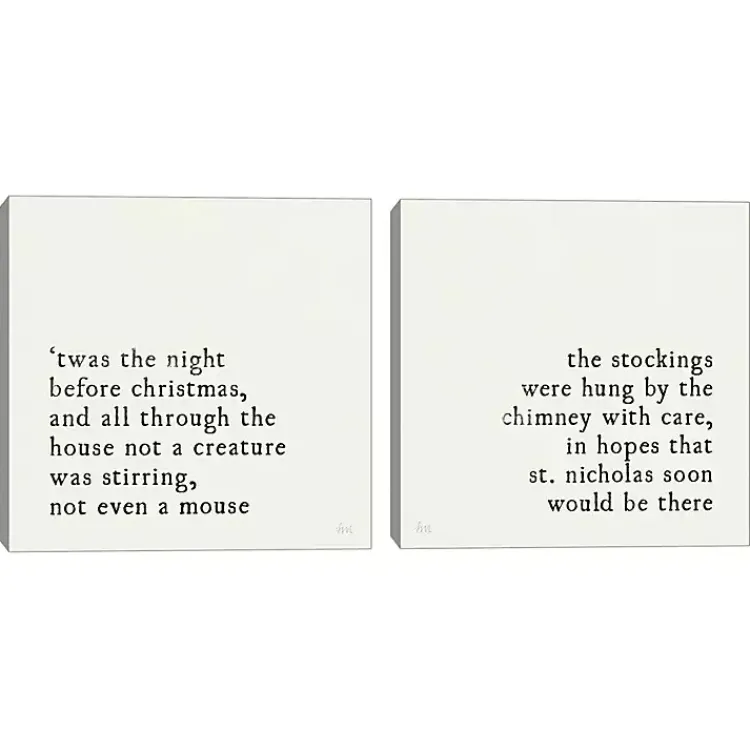 Christmas Art & Wall Decor>Kirklands Home Ivory Christmas Quote Canvas Art Prints, Set of 2