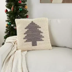Pillows>Kirklands Home Ivory Christmas Tree Loop Throw Pillow