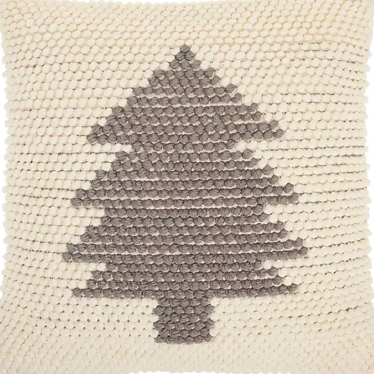 Pillows>Kirklands Home Ivory Christmas Tree Loop Throw Pillow