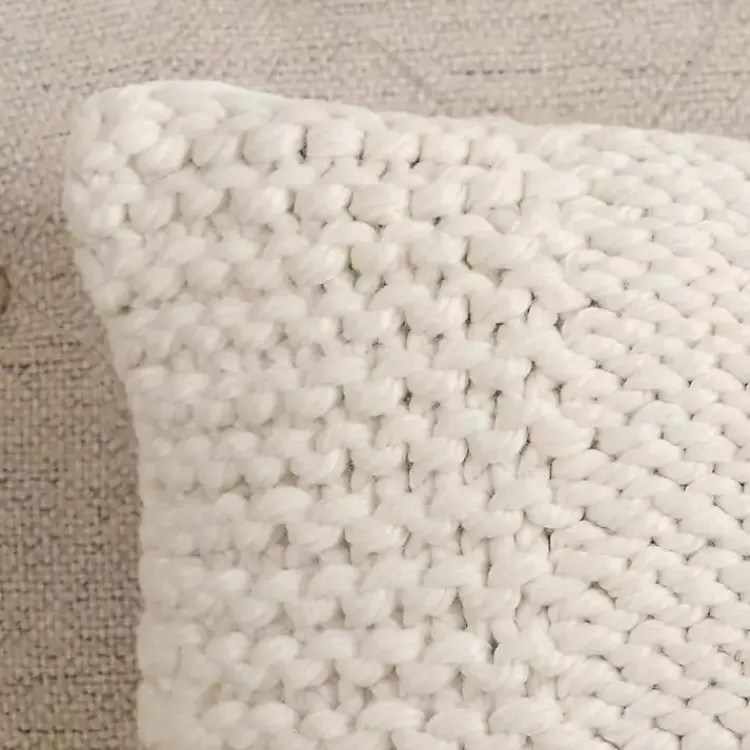 Pillows>Kirklands Home Chunky Knit Lumbar Pillow Ivory