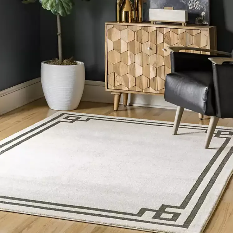 Kirklands Home Ivory Classic Border Area Rug, 5x7 Best