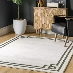 Kirklands Home Ivory Classic Border Area Rug, 8x10 Online