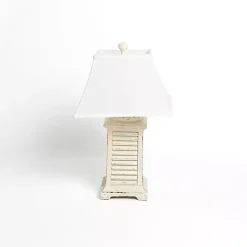 Kirklands Home Ivory Coastal Shutter Table Lamp White Hot