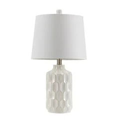 Kirklands Home Ivory Contour Ceramic Table Lamp White Best