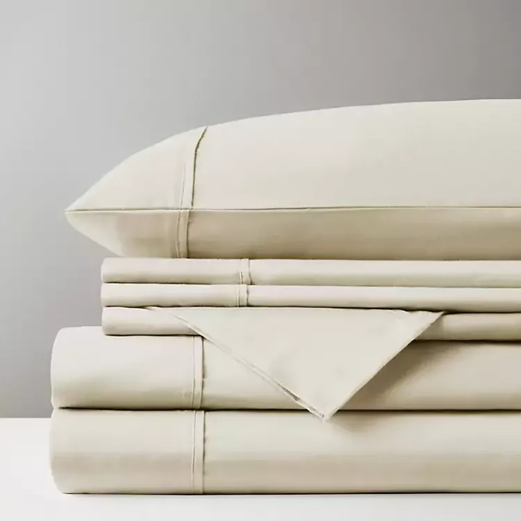 Kirklands Home Cotton Blend Sateen 6-pc. King Sheet Set Ivory New