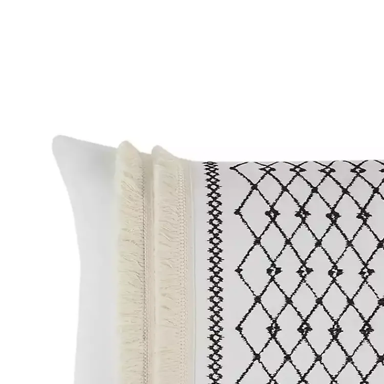 Pillows>Kirklands Home Ivory Cotton Embroidered Tassel Accent Pillow