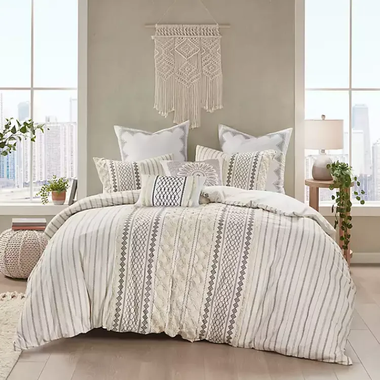 Pillows>Kirklands Home Ivory Cotton Embroidered Tassel Accent Pillow