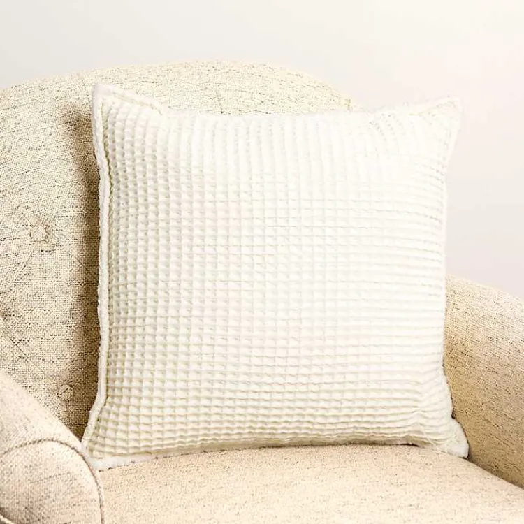 Pillows>Kirklands Home Cozy Waffle Pillow Ivory