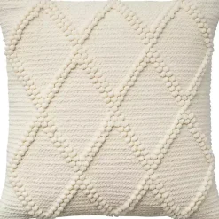 Pillows>Kirklands Home Ivory Diamond Lattice Throw Pillow White