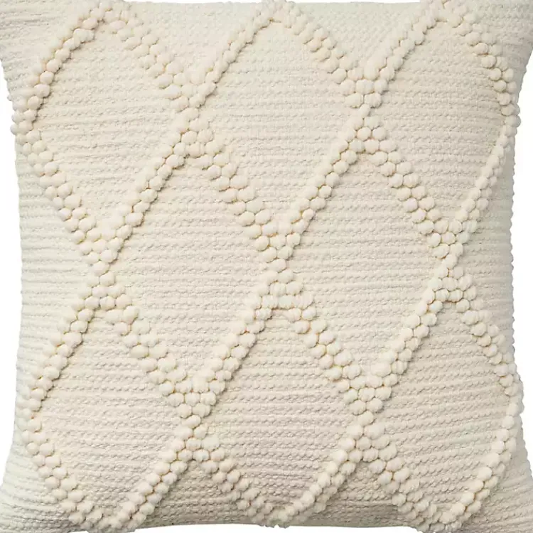 Pillows>Kirklands Home Ivory Diamond Lattice Throw Pillow White