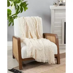 Blankets & Throws>Kirklands Home Diamond Pattern Throw Blanket Ivory
