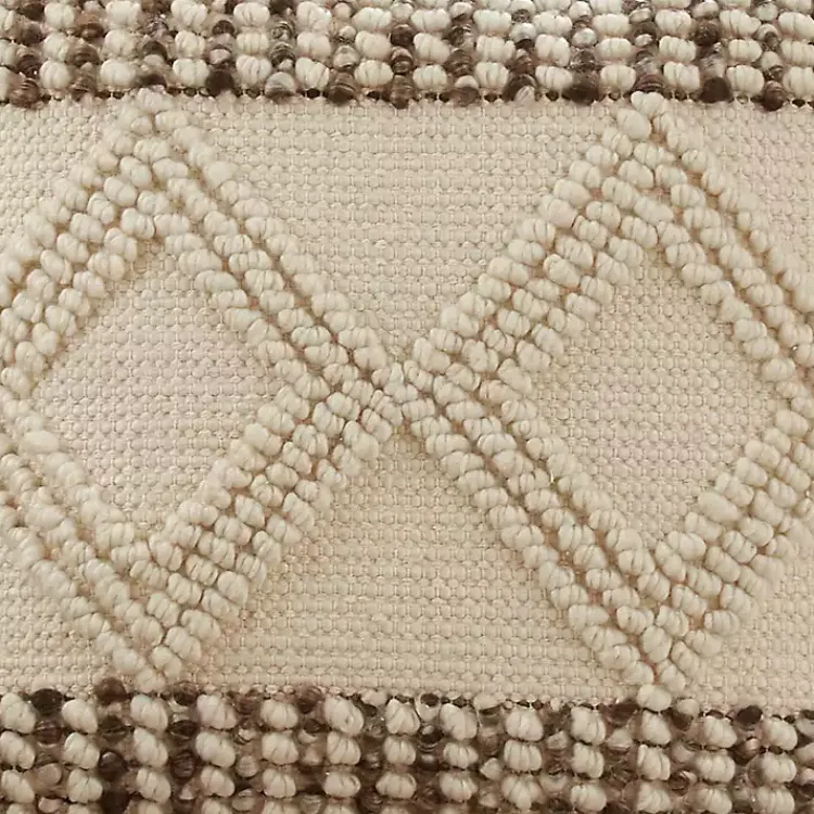Pillows>Kirklands Home Ivory Diamond Woven Textured Polyester Pillow