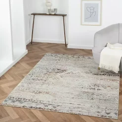 Kirklands Home Distressed Medallion Washable Area Rug, 5x7 Ivory Best
