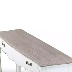 Kirklands Home Distressed Streaked Console Table Ivory Best