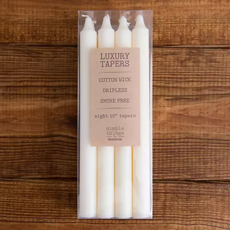 Candles>Kirklands Home Dripless Taper Candles, Set of 8 Ivory