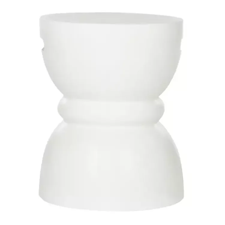 Kirklands Home Drum Accent Table with Handles Ivory Online