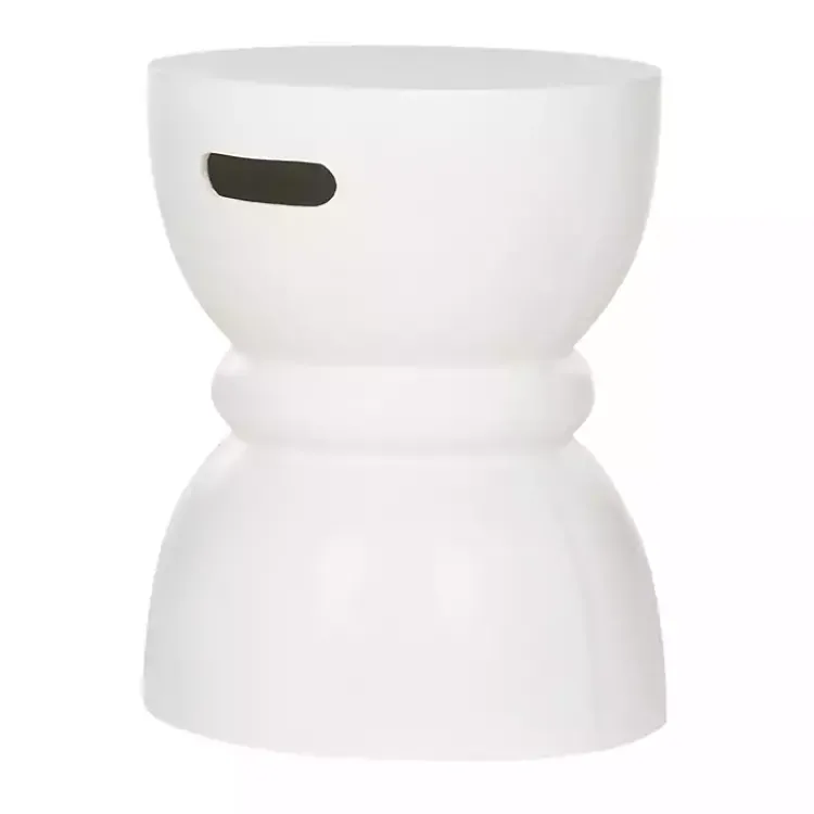 Kirklands Home Drum Accent Table with Handles Ivory Online