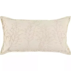 Pillows>Kirklands Home Embroidered Botanical Pillow Ivory
