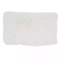 Pillows>Kirklands Home Ivory Faux Fur Fluffy Lumbar Throw Pillow White