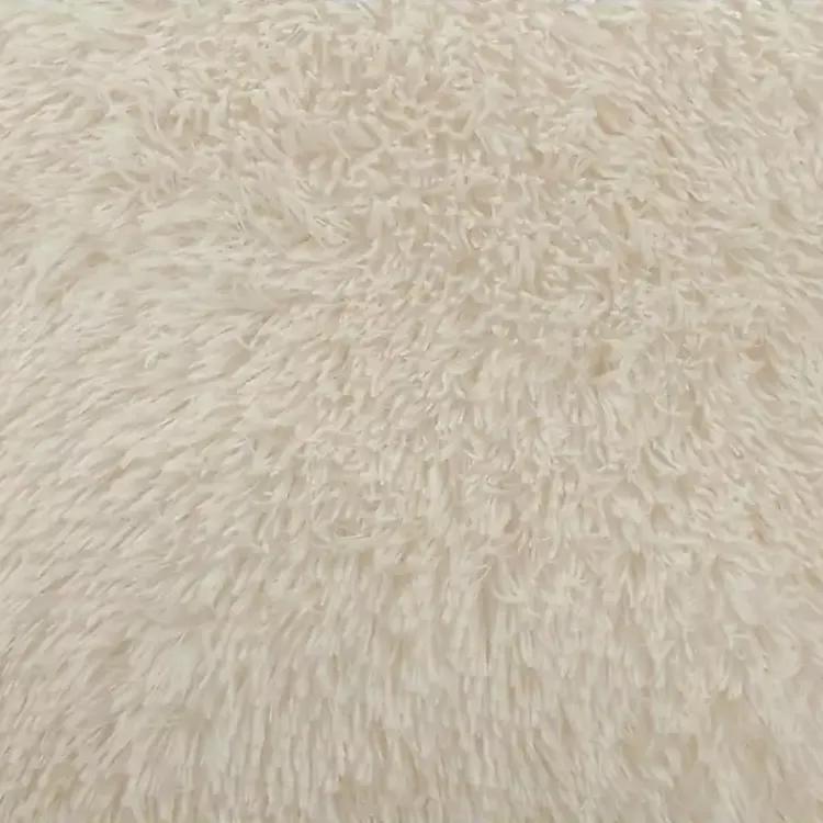 Pillows>Kirklands Home Ivory Faux Fur Fluffy Lumbar Throw Pillow White