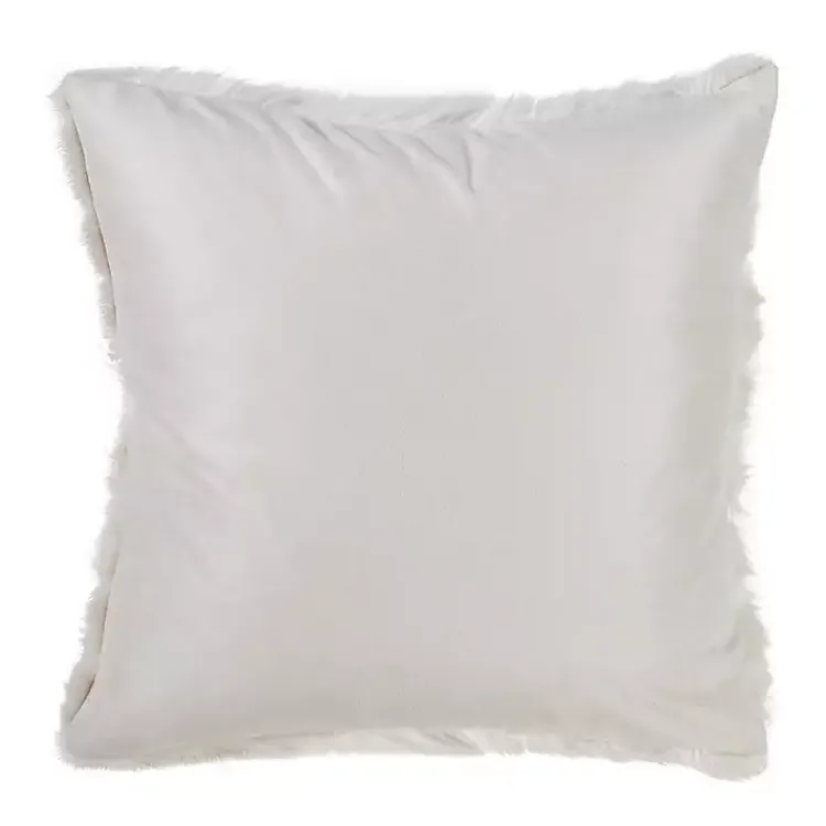 Pillows>Kirklands Home Faux Fur Polyester Pillow Ivory