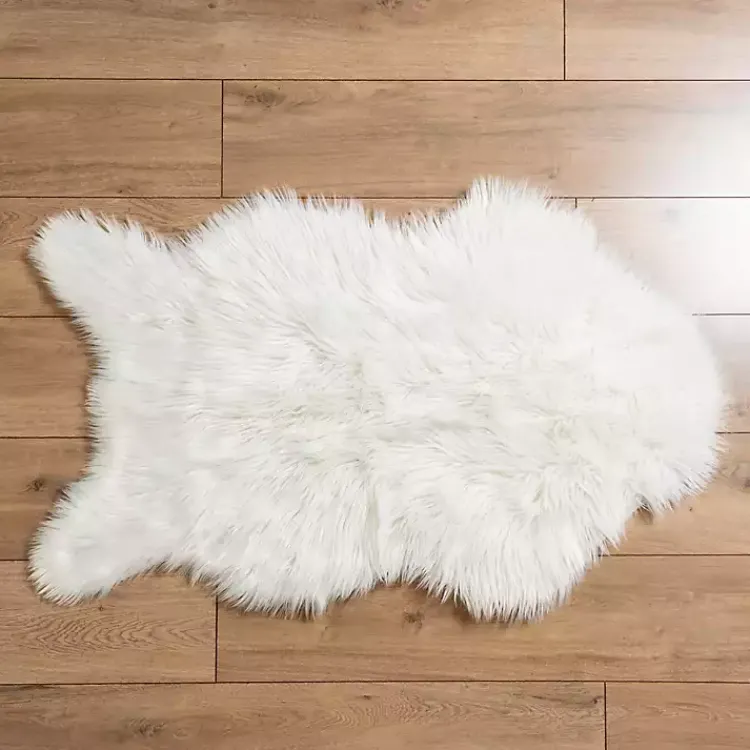 Kirklands Home Faux Fur Scatter Rug Ivory Best
