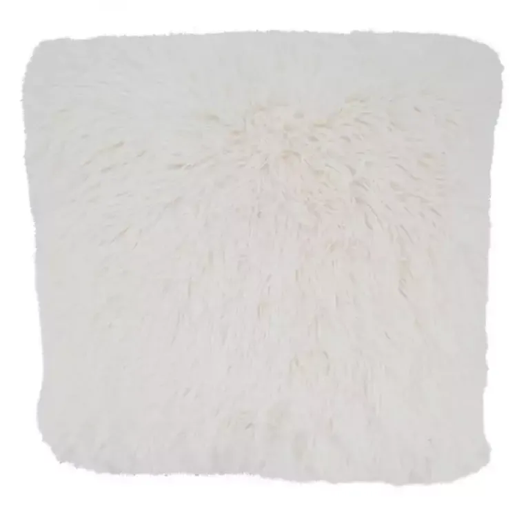 Pillows>Kirklands Home Faux Fur Throw Pillow Ivory