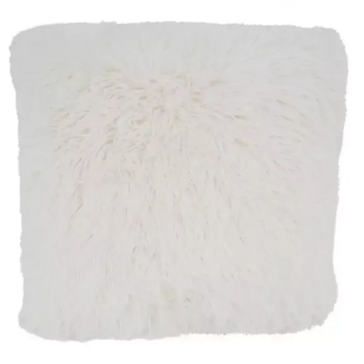 Pillows>Kirklands Home Faux Fur Throw Pillow Ivory