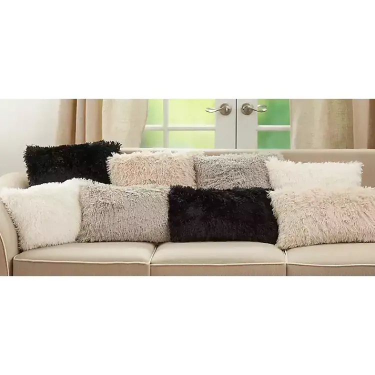 Pillows>Kirklands Home Faux Fur Throw Pillow Ivory