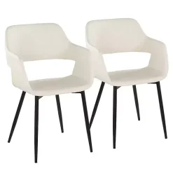 Kirklands Home Faux Leather Marge Dining Chairs, Set of 2 Ivory Best