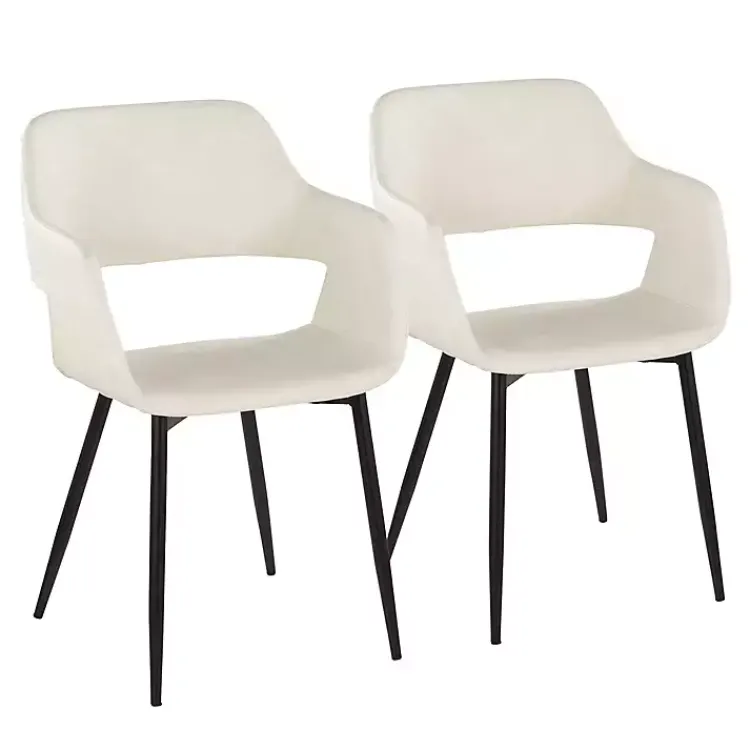 Kirklands Home Faux Leather Marge Dining Chairs, Set of 2 Ivory Best