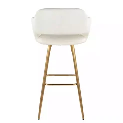 Kirklands Home Faux Leather Marge Bar Stools, Set of 2 Ivory Online