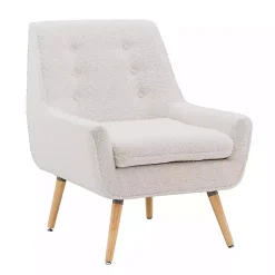 Kirklands Home Ivory Faux Sherpa Tufted Accent Chair White Online