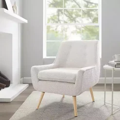 Kirklands Home Ivory Faux Sherpa Tufted Accent Chair White Online