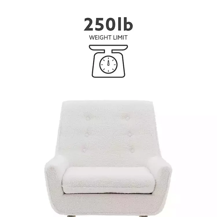 Kirklands Home Ivory Faux Sherpa Tufted Accent Chair White Online