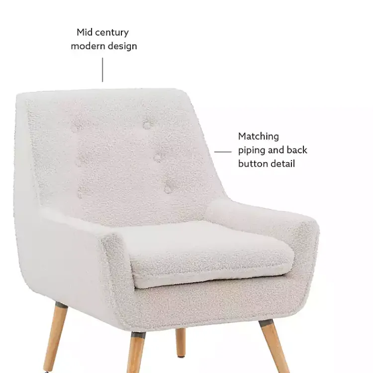 Kirklands Home Ivory Faux Sherpa Tufted Accent Chair White Online