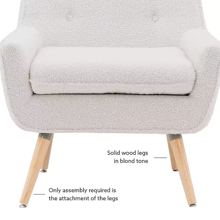 Kirklands Home Ivory Faux Sherpa Tufted Accent Chair White Online
