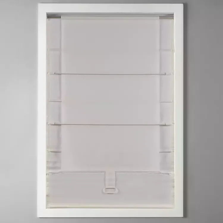 Kirklands Home Faux Silk Room Darkening Roman Shade, 27 in. Ivory Sale