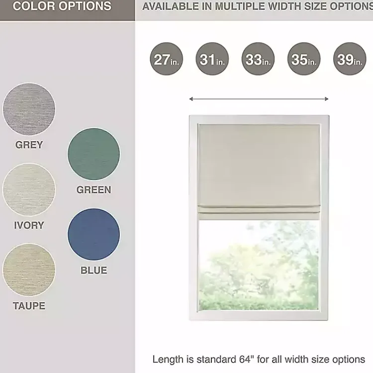 Kirklands Home Faux Silk Room Darkening Roman Shade, 27 in. Ivory Sale