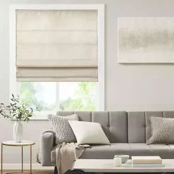 Kirklands Home Faux Silk Room Darkening Roman Shade, 31 in. Ivory New